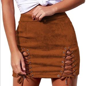 Faux Suede Mini Skirt